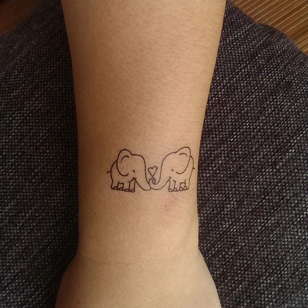 Фальшивая временная Переводные водяные татуировки черные линии любовь наклейка