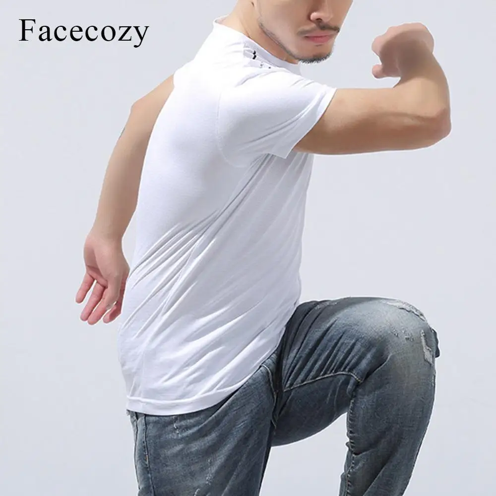 Facecozy мужские летние дышащие походные футболки эластичные удобные топы с круглым