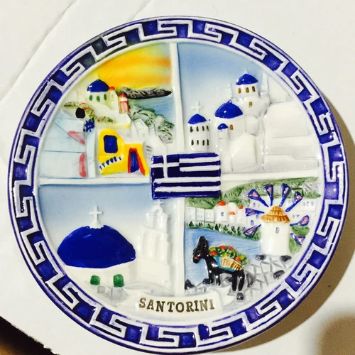 Decorative Dishes Ceramic Decor for Background Wall hand-painted Tourist Souvenir European style tourist souvenir ornament - Цвет: 2