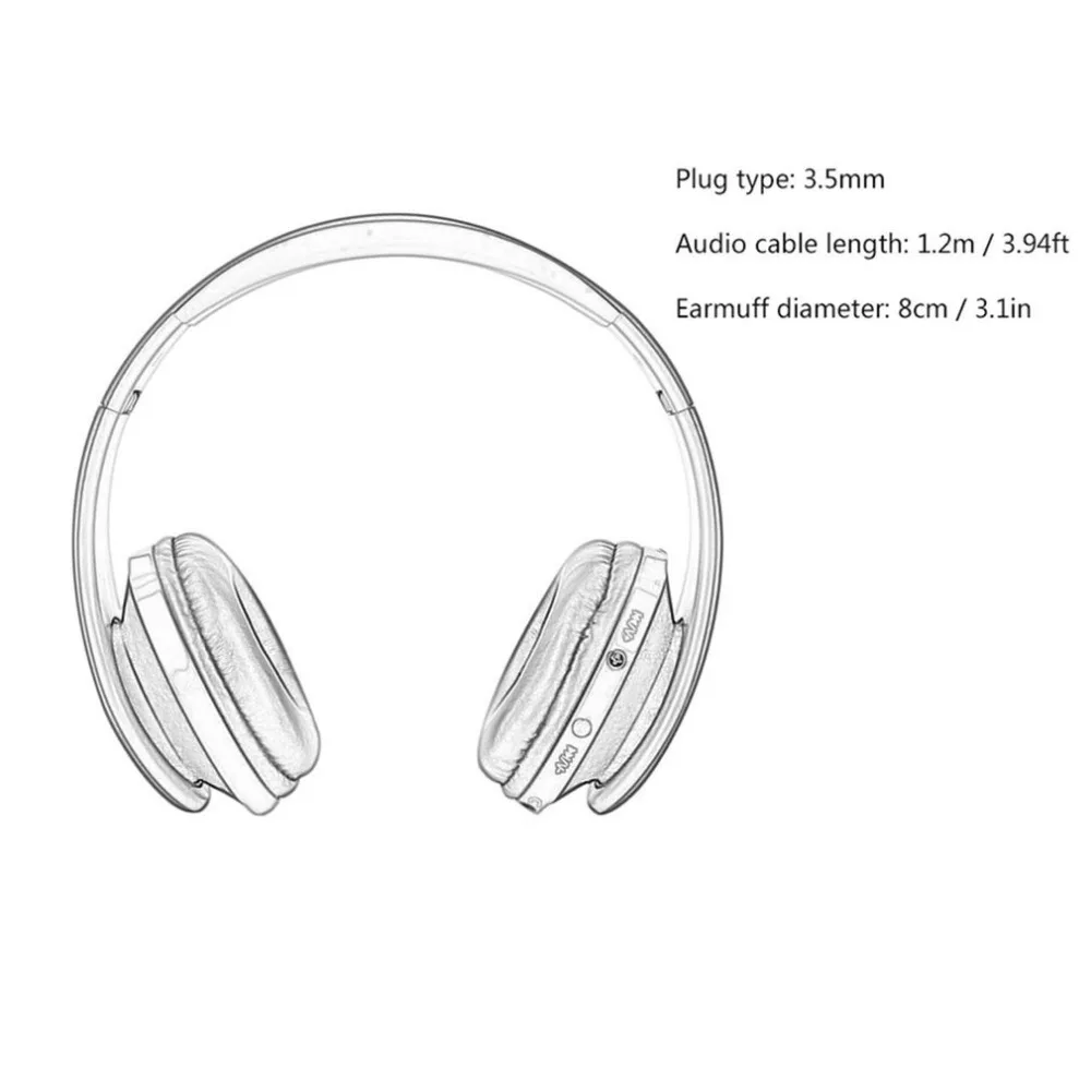 Складные беспроводные наушники стерео Bluetooth гарнитура комбо с микрофоном