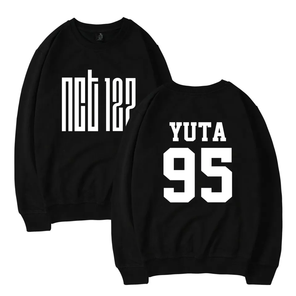 WEJNXIN Kpop NCT U 127 толстовки для женщин и мужчин с именами членов группы печати Культовая группа стиль толстовка унисекс пуловер Повседневный Спортивный костюм Sudadera - Цвет: 95 YUTA Black