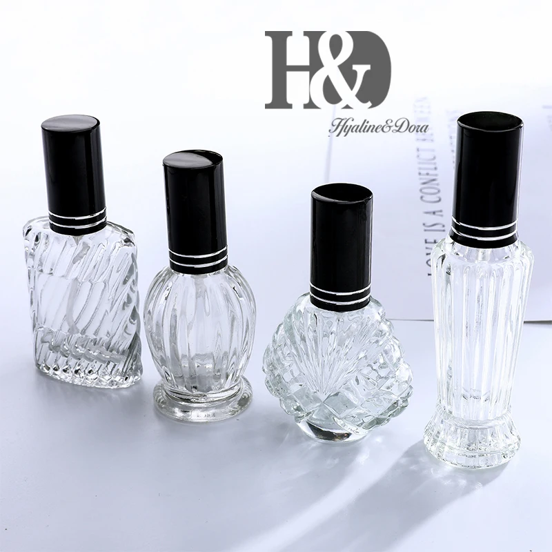 H& D набор из 4 прозрачных художественных резных кристаллов пустые мини многоразовые флаконы для духов с распылителем дорожный подарок для дома Свадебные сувениры