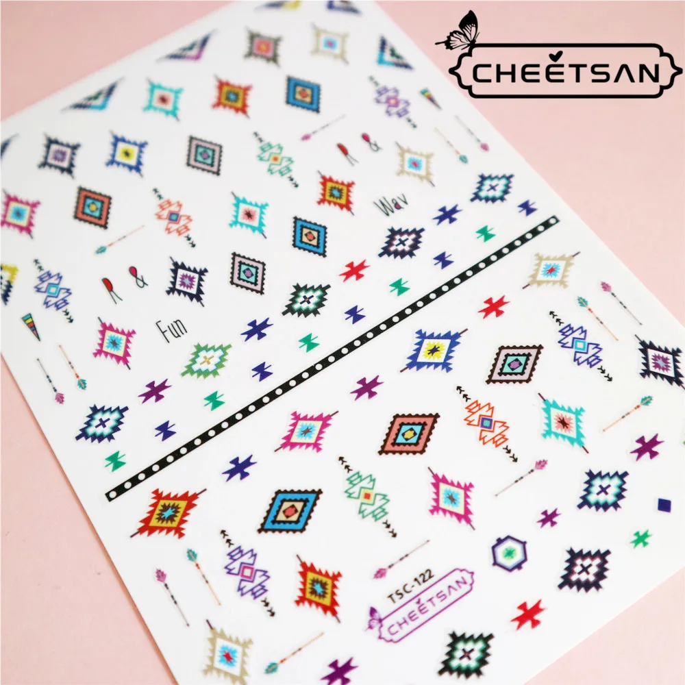 TSC 122 Cheetsan бренд индийский 2018 новые 3d дизайн ногтей наклейки экспорт качество