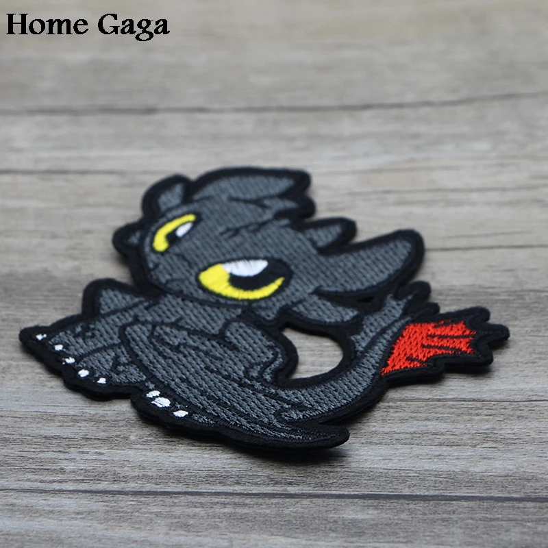 Homegaga Ночная фурия Беззубик вышитый утюг на патчи para одежда аппликации Косплей Джерси кошелек сумка значки-наклейки D1490