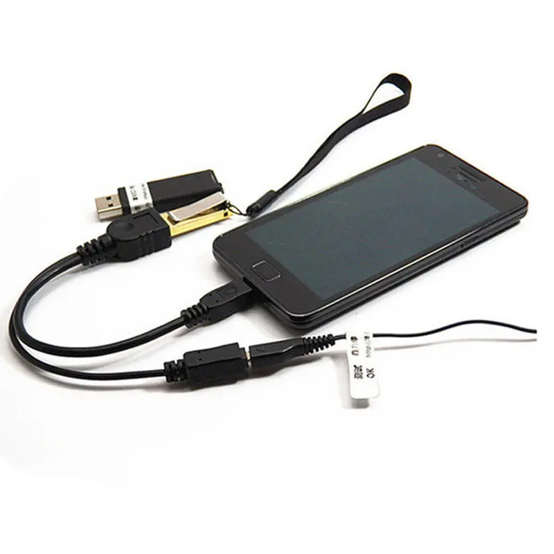 1 в 2 OTG Micro USB Host power Y Splitter адаптер для Mirco 5 Pin женский и мужской кабель черный Xiaomi Redmi