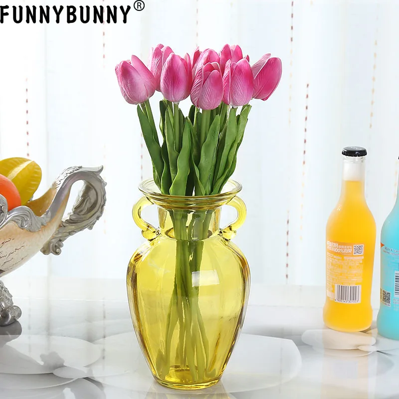 FUNNYBUNNY Мини Искусственные тюльпаны цветы для вечеринки дома Свадебные украшения