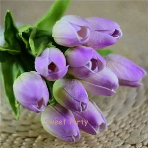 LT Lilac 19 Настоящие сенсорные синие тюльпаны букеты из искусственных цветов для свадебных букетов Свадебная Центральная ваза композиция украшение дома 30 шт - Цвет: LT Lilac 19