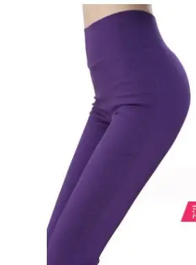 purple Babbytoro, женские леггинсы, размера плюс, 5XL, 6XL, высокая талия, тянущиеся, одноцветные, яркие цвета, розовые, коричневые, красные, сексуальные, узкие брюки, джеггинсы - Цвет: purple