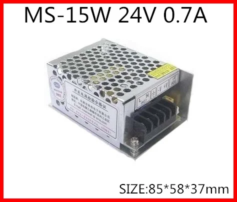 15W 24V 0.7A Компактный Одиночный выход импульсный источник питания для светодиодной