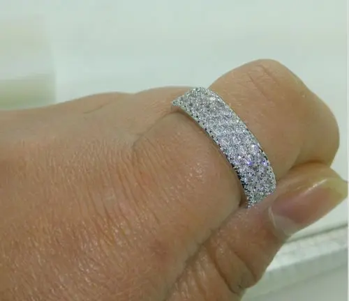 Choucong Size5-10 Удивительные ювелирные изделия 10kt заполненные белым золотом CZ