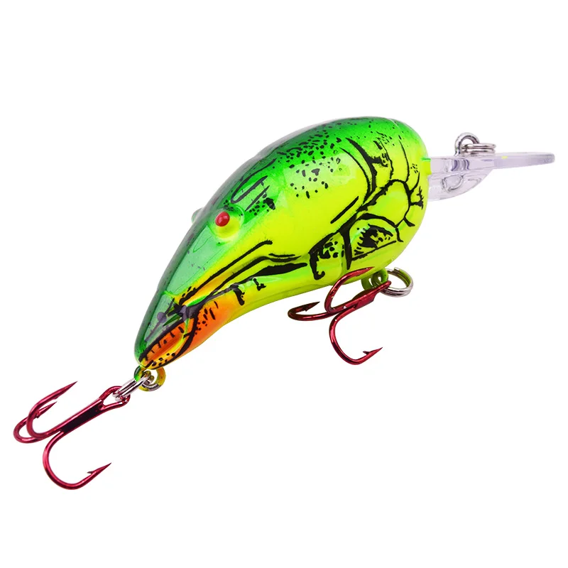 

1Pcs Crank Fishing Lure 70mm 11.5g Laser 3D Shrimp Model Bait Swim bait Minnows Bass lures Top water Wobblers Fishing tackle