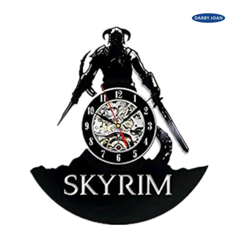 домашний декор Skyrim Искусства Виниловые Настенные Часы Подарок Номер Современный
