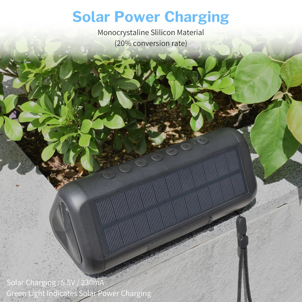 Bluetooth водонепроницаемый портативный динамик беспроводной мощный Солнечный