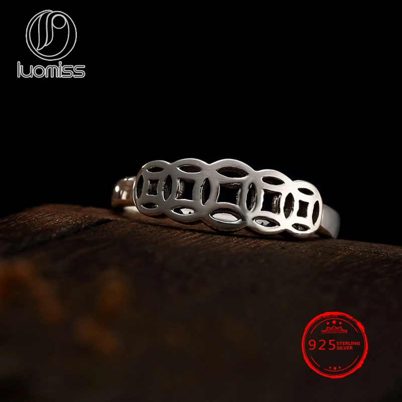 

S925 Sterling Silver Six-character Mantra Tibetan Vintage Thai Silver Men and women Lovers Rings Wholesale