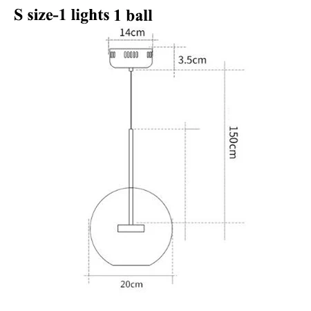 S size-1 ball Современные светодиодные люстры с Микки Маусом, освещение для столовой, матовые стеклянные пузырьки, светодиодная Люстра для гостиной, медные металлические подвесные светильники - Цвет абажура: S size-1 ball