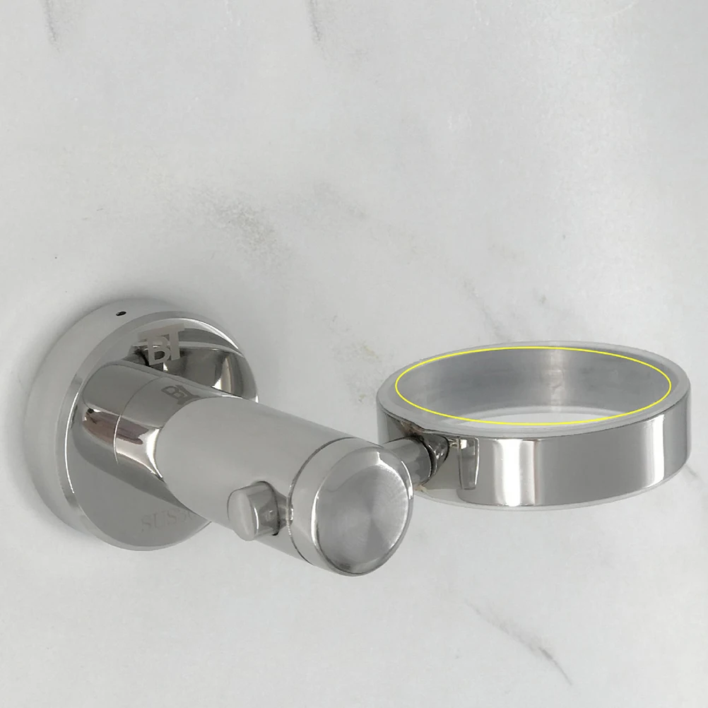 1pc Cup Holder Stainless Steel Round Wall Mounted Cup Organizer Cup Rack Toothbrush Cup Holder for Bathroom Toilet Home