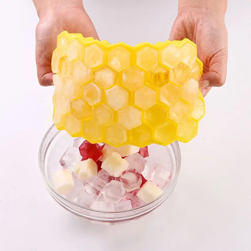 Сотовая форма кубик льда 37 кубиков лоток Форма для контейнеры хранения с формой