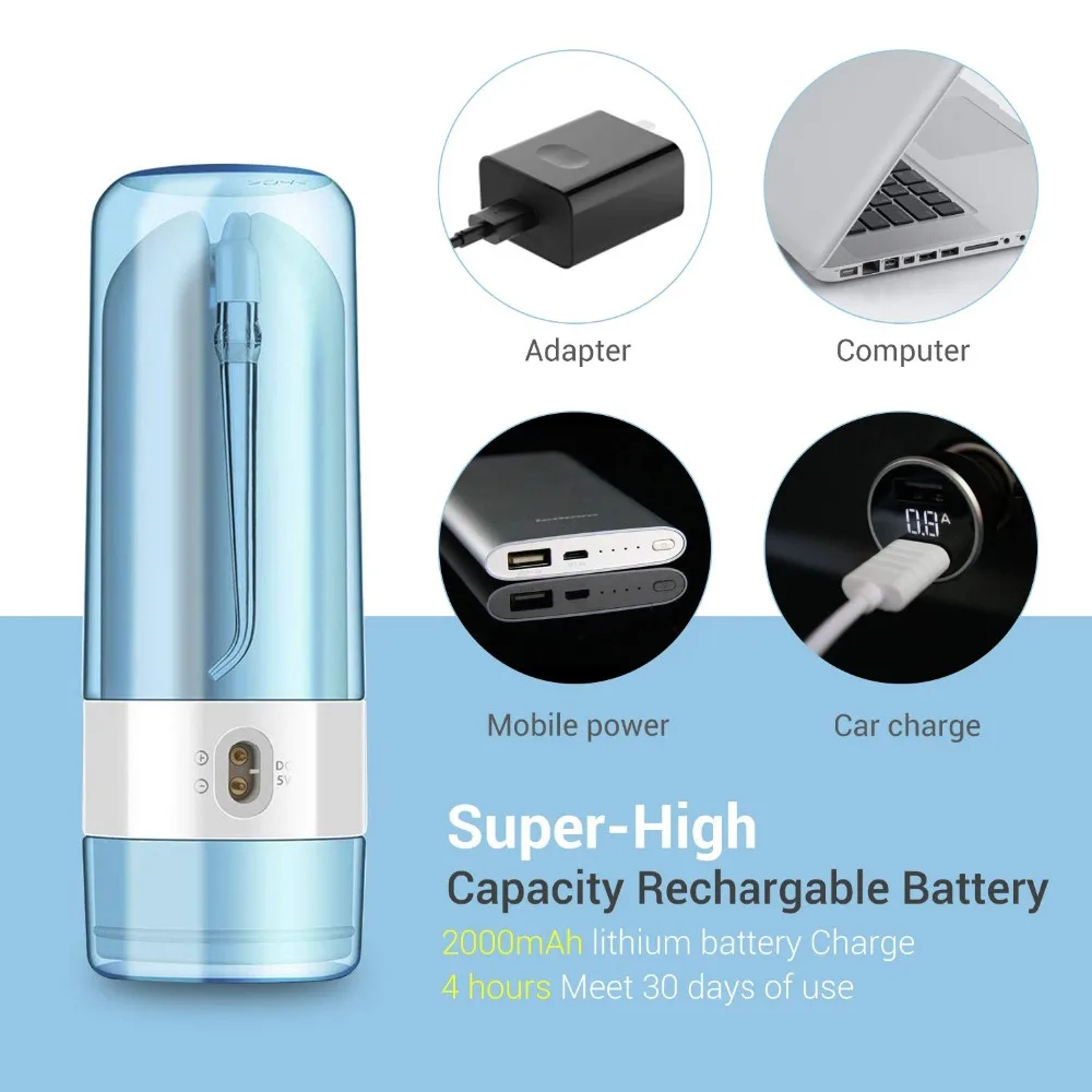 Destone Flosser беспроводной Оральный ирригатор IPX7 водонепроницаемый 4 режима USB Перезаряжаемый Профессиональный портативный irrigador стоматологический