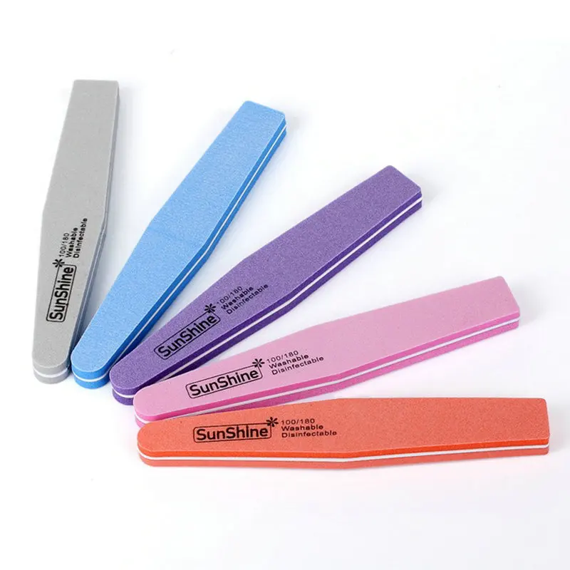 3 Pcs/lot Double Side 100/180 Sunshine Nail Files Buffer Buffing Manicure Pedicure Art Tool For Nails Decoration | Красота и здоровье