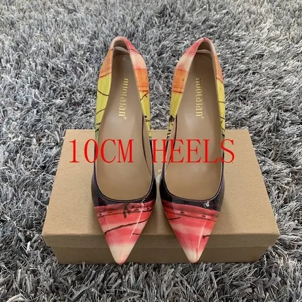HC-AL 10cm Женские туфли-лодочки; Цвет зеленый; лакированная кожа; очень высокий каблук; пикантные женские туфли-лодочки с острым носком на шпильке; женская обувь для вечеринок на каблуке без застежки - Цвет: HC-AL 10cm