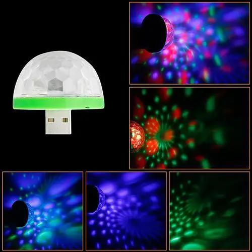 USB мини-грибной светильник автомобильный DJ RGB Красочный музыкальный звук