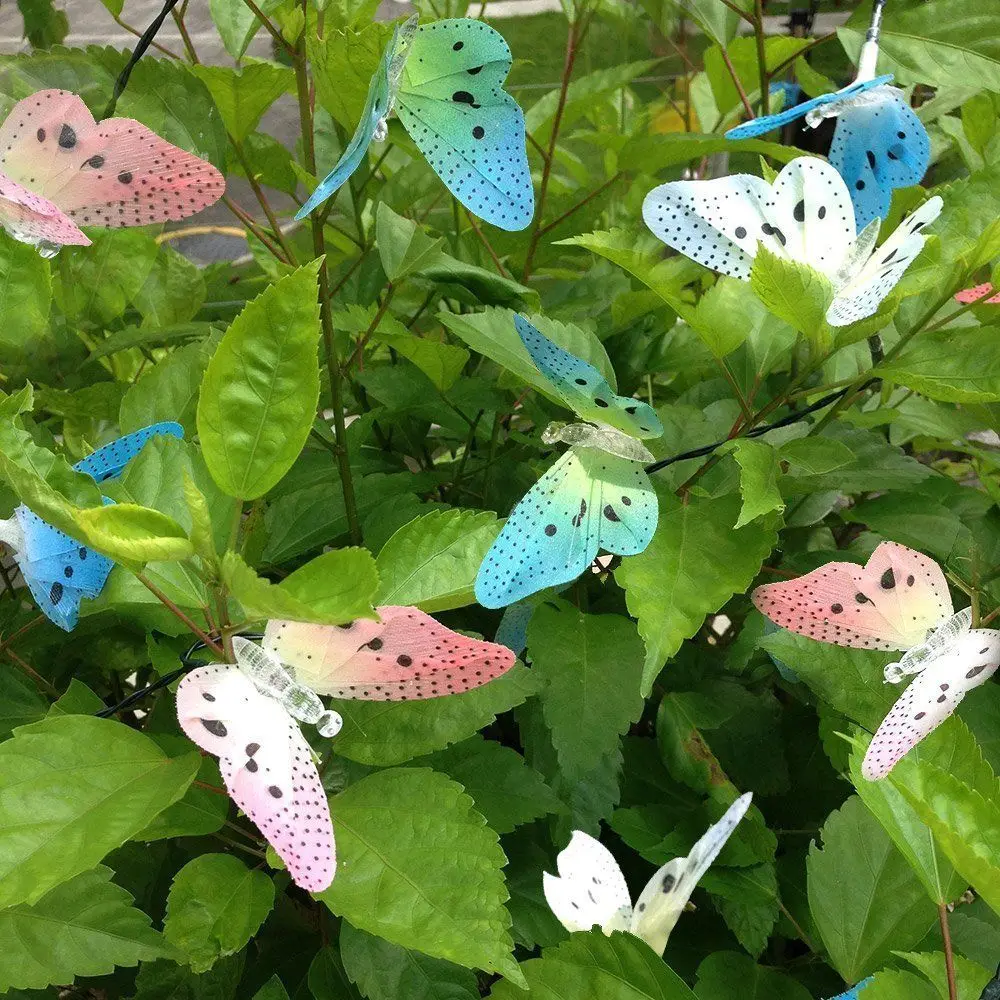 

2018 Newest Hot 12LED Solar Powered Butterfly Fiber Optic Fairy String Outdoor Garden Lights New Hanging Decor