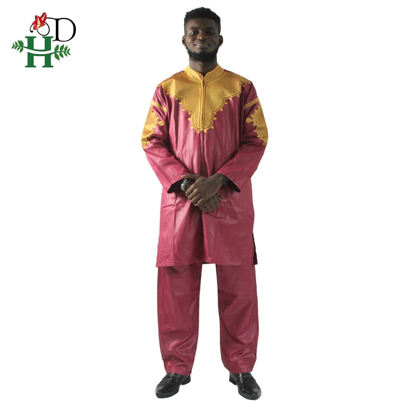 H& D африканская мужская одежда традиционная на молнии riche africano hombres camisa con pantalones bordado camiseta pantalones dashiki