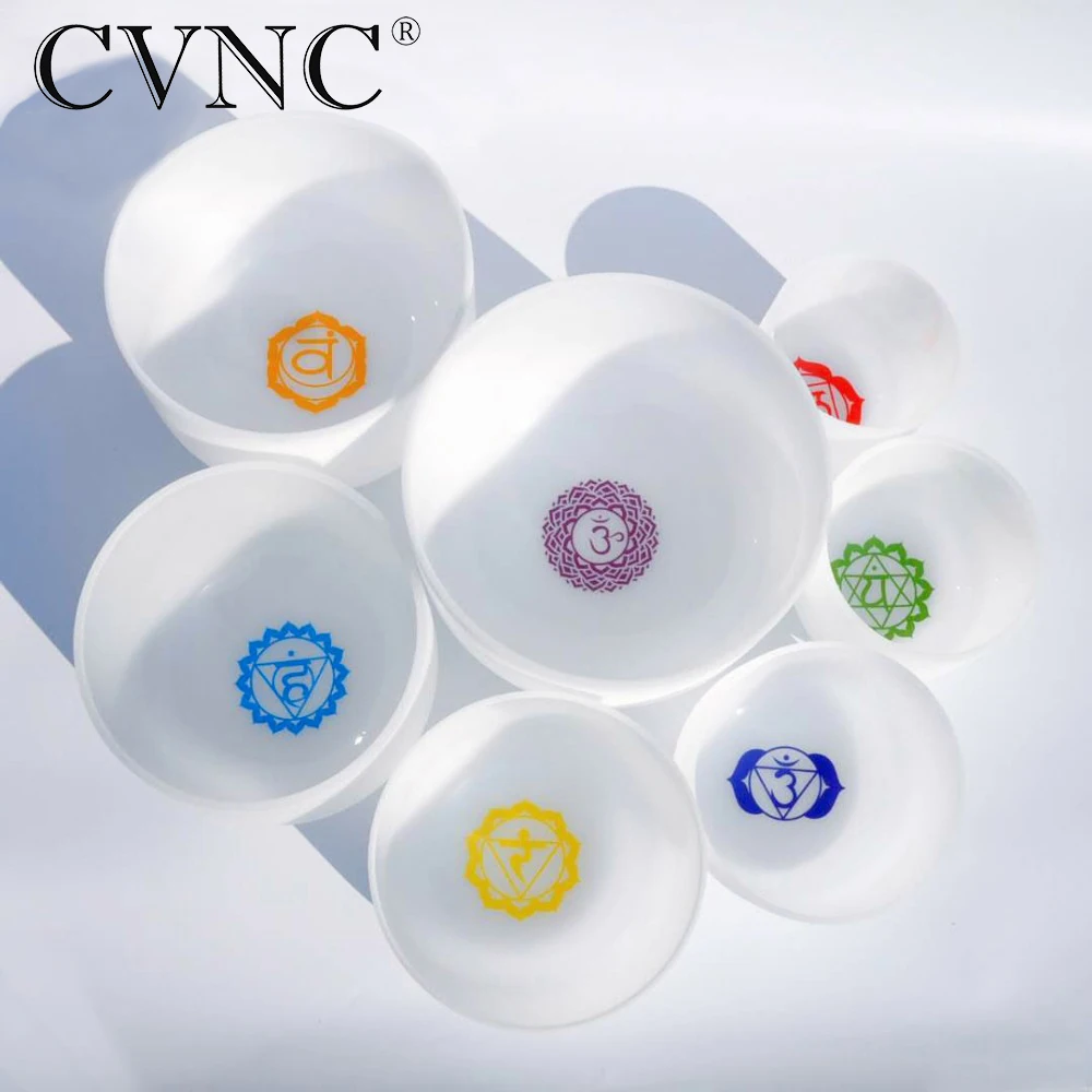 CVNC Chakra настроенный CDEFGABC набор из 8 шт. все &quotматовый кварцевый кристалл поющие