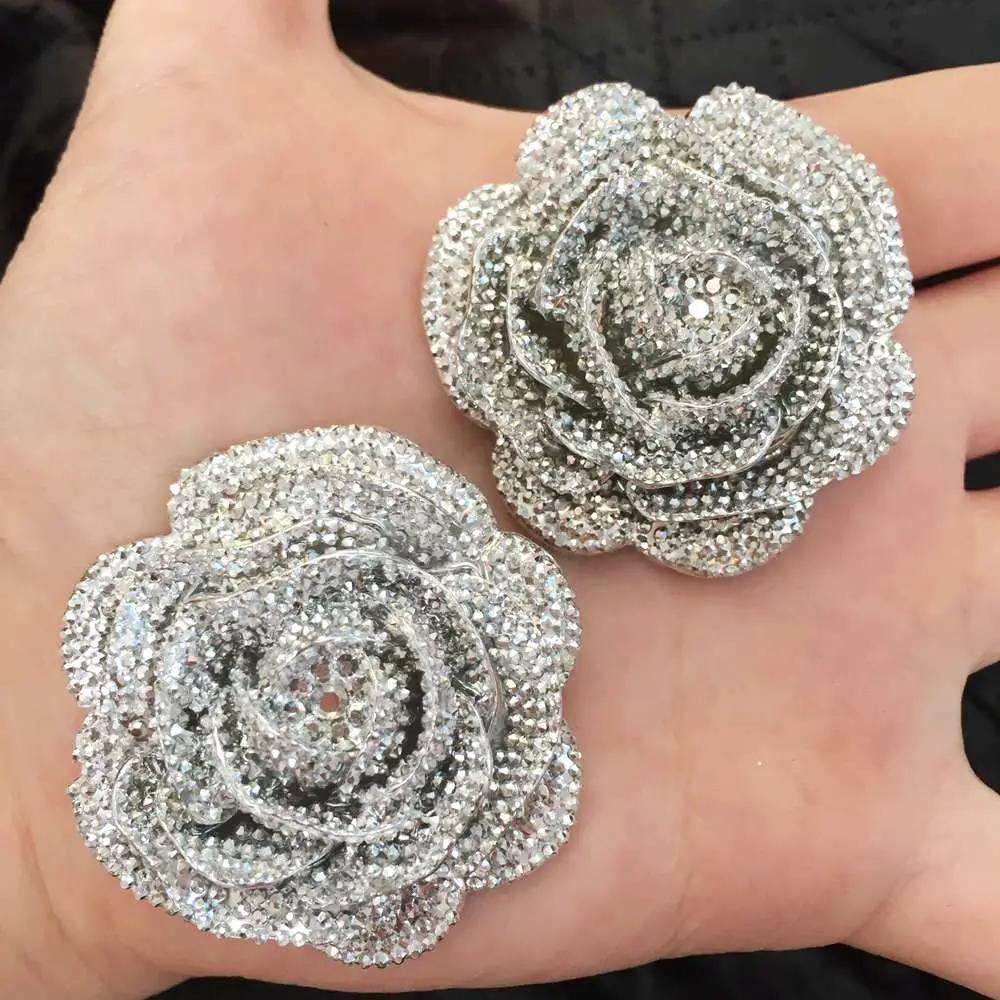 2Pcs resin 46mm Big rose Flat back rhinestone scrapbook DIY Wedding half beads ornaments craft PF561 | Украшения и аксессуары