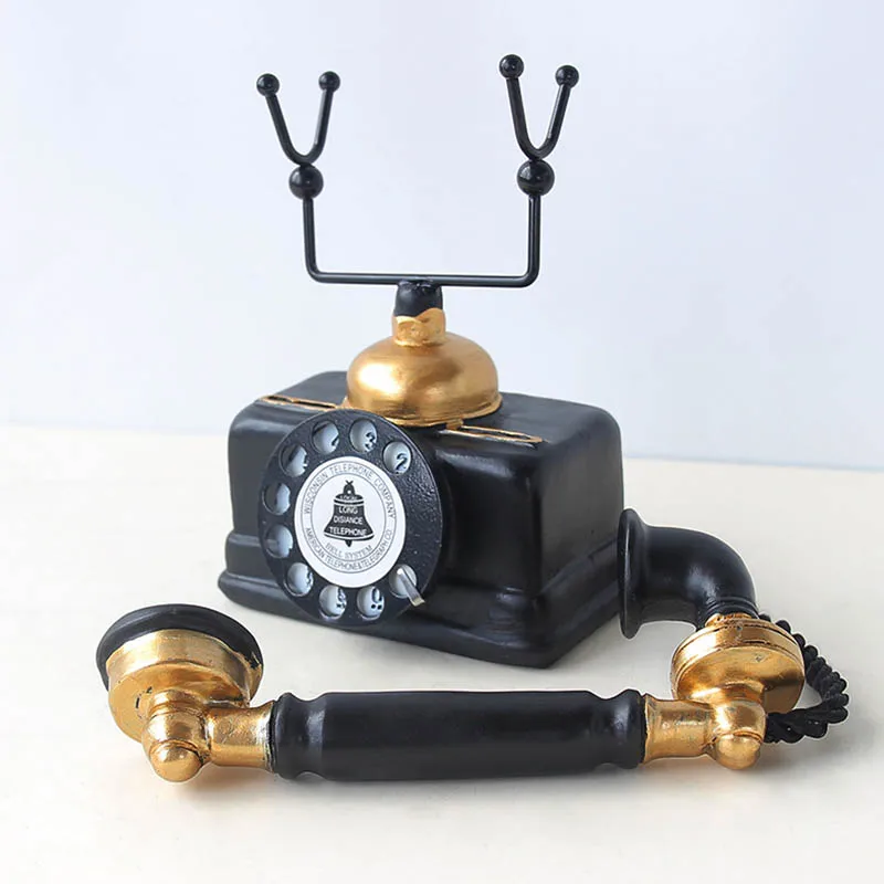 Винтажная статуя телефона старинный потертый старый телефон декоративная фигурка для дома магазин UYT