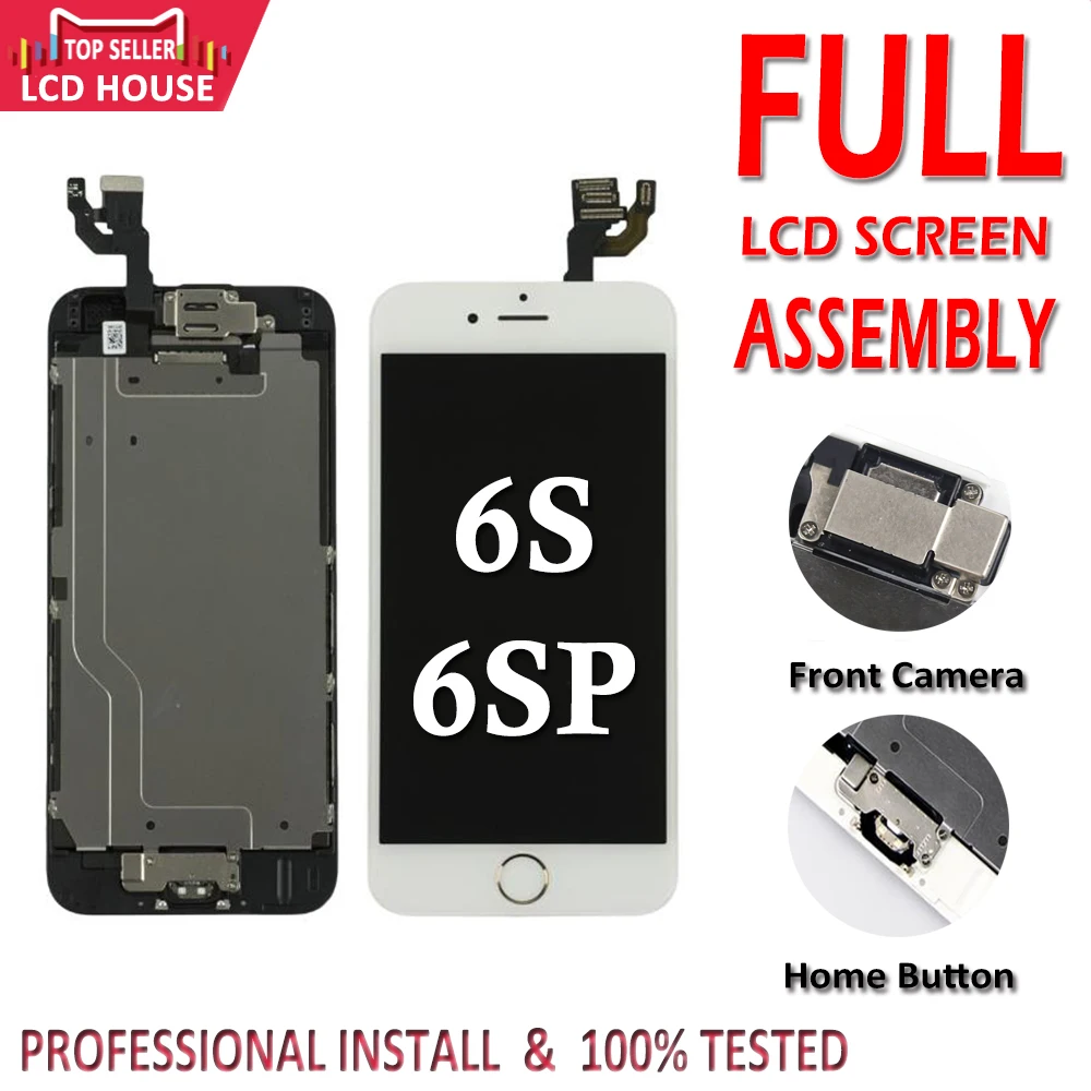 

Full Set LCD for iPhone 6S 6S Plus LCD with Home Button Front Camera Complete Assembly Display Touch Screen Digitizer Replacemen