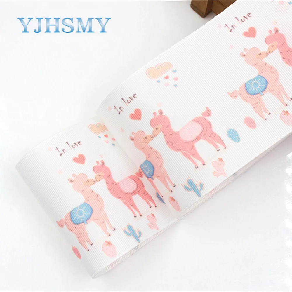 YJHSMY G 18604 327 75 мм 5 ярдов мультфильм лошадь печатных grosgrain ленты одежда аксессуары