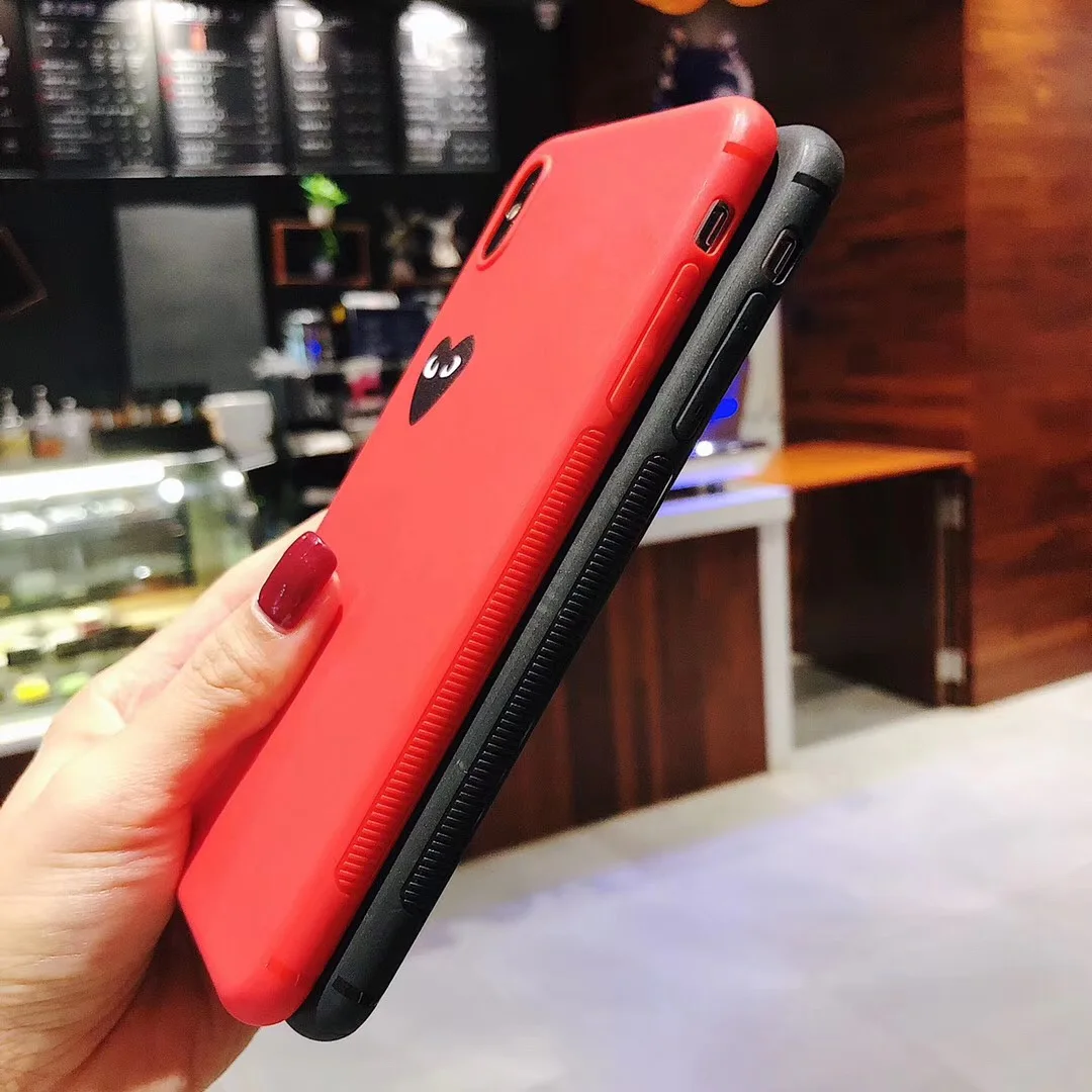 Японская игра CDG Comme des Garcons чехол для iPhone 6 6s 7 8 Plus X Xs Max Xr силиконовый скраб Любовь