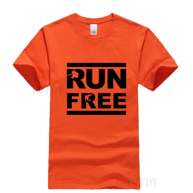2018 летом прохладно Free Running футболка Для мужчин короткий рукав o образным вырезом