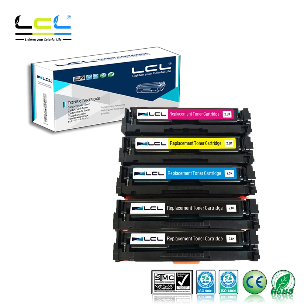 

LCL 201X CF400X CF401X CF402X CF403X (5-Pack) Toner Cartridge Compatible for HP Color LaserJet Pro M252dw/M252n