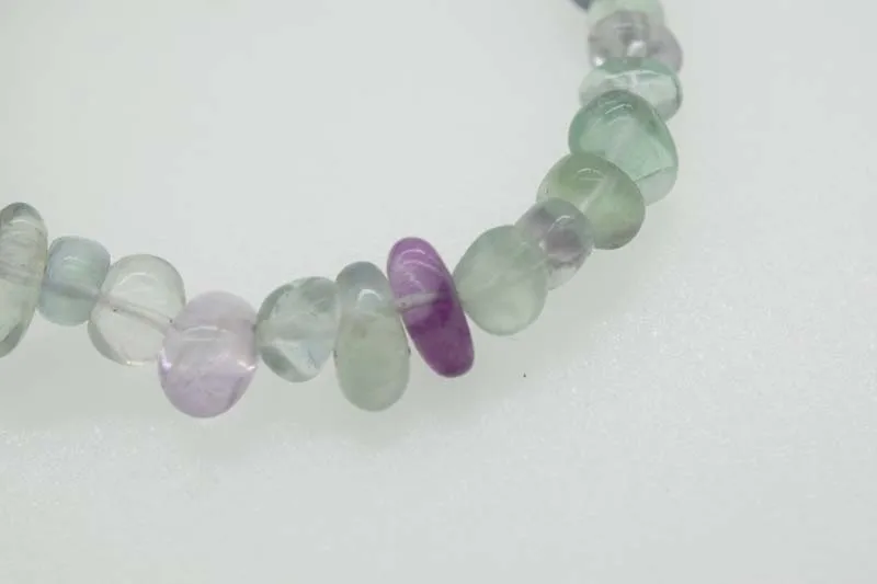 

Fluorite baroque 8-10mm bracelet 7.5inch FPPJ wholesale beads nature