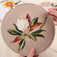chinese embroidery kits with hoop flower cross stitch needlework sets handwork swing art craft painting wall home decor gift