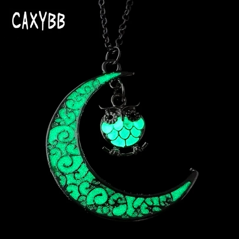 Модное женское ожерелье Caxybb с подвеской в виде совы и Луны яркое ожерелье|fashion