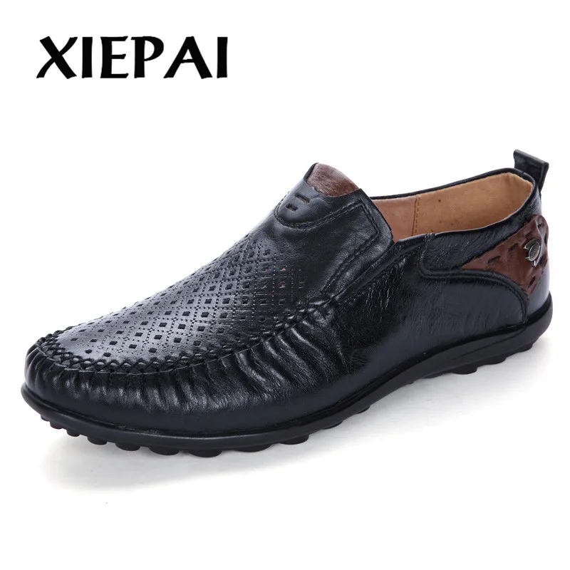 2019 2 Styles Spring Summer Footwear Men Leather Casual Shoes Big Size 39-47 Brand Fashion Man Slip-on Loafers Moccasins | Обувь