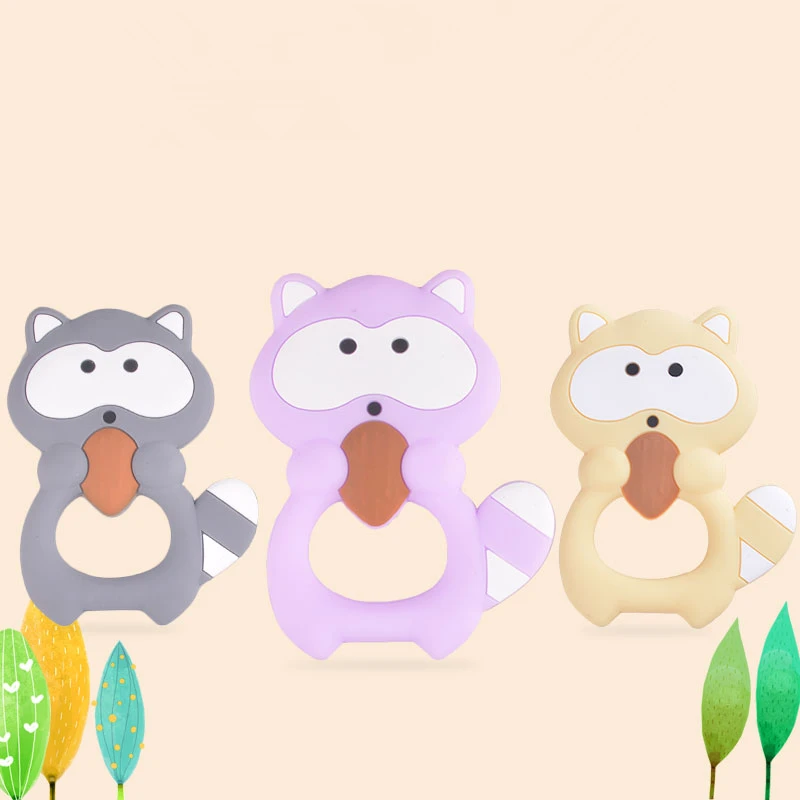 

10pcs Silicone Teether Food Grade BPA Free DIY Baby Teething Necklace Nursing Materials Silicone Animals Baby Teether 6 Colors