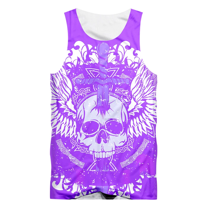 

CJLM Dropshipping Tanks Men Hot Sale 3D Cool Print Color Skull 3d Tank Top Hombre Hip Hop Streetwear Punk Sleeveless Vest Shirts