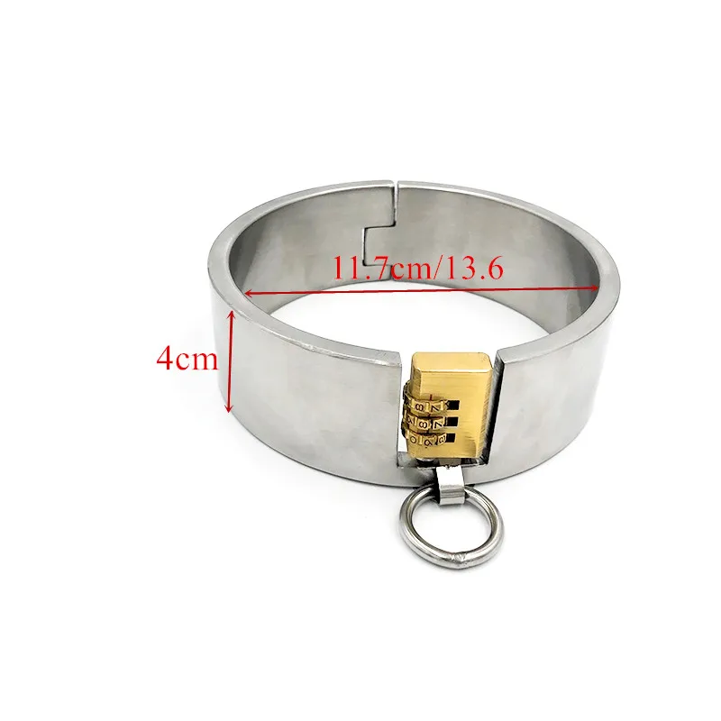 Блокируемые с паролем фиксаторы для воротника из нержавеющей стали сексуальный