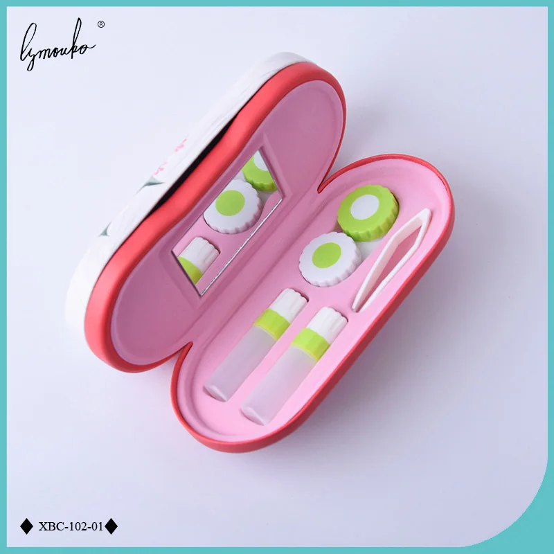 Lymouko живописный двойная подкладка с зеркальный жетский чехол-футляр для контактных линз для набор держателя Коробка Двойной Кожаный Чехол для очков для чтения