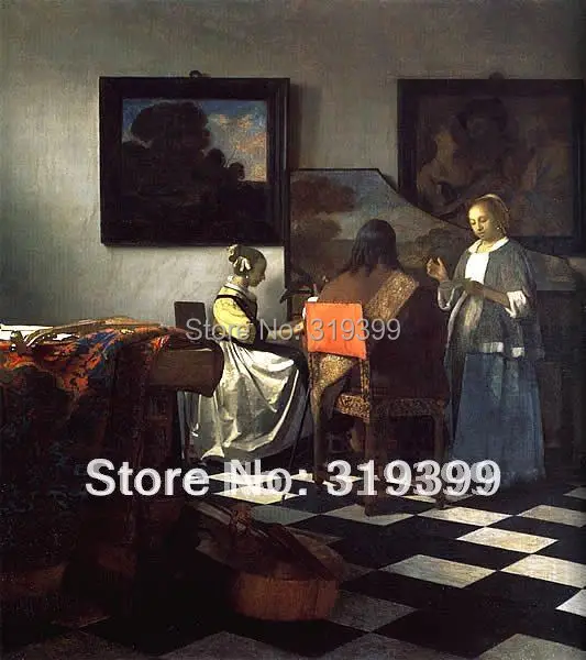 

Oil Painting Reproduction on linen canvas,The Art of Painting by Johannes Vermeer,Free Shipping ,100% handmade,Museum quality