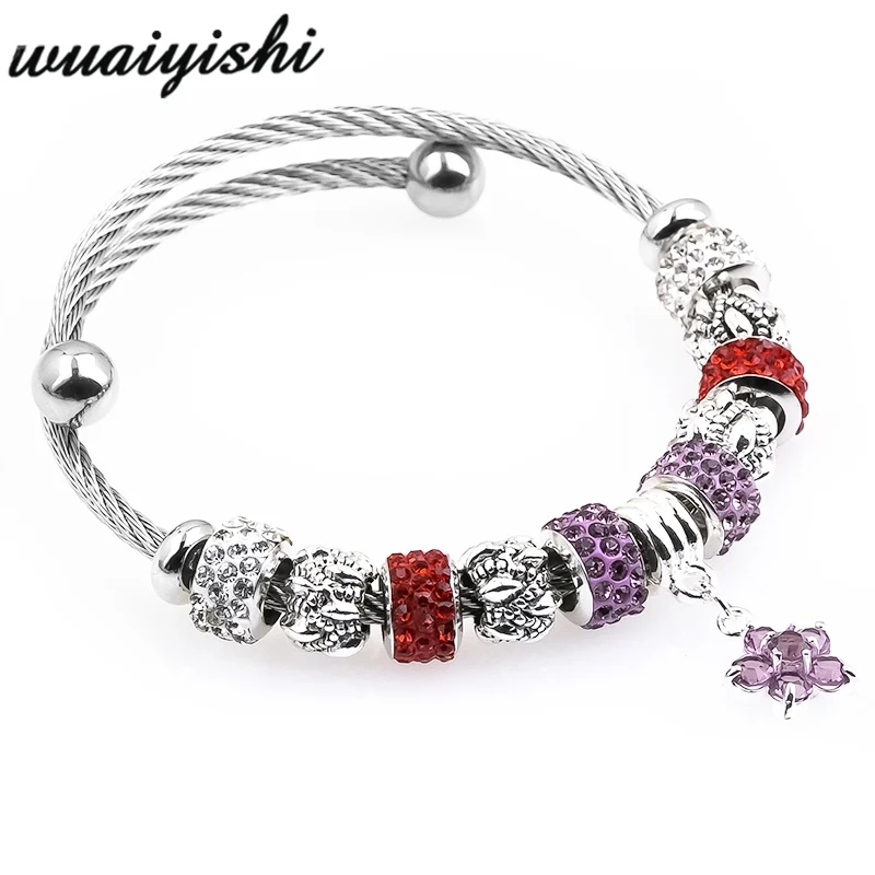 

colorful delicate Zircon Charm Bracelet for Women Fit Brand Bracelet Jewelry DIY Making Accessories Gifts PDA-164