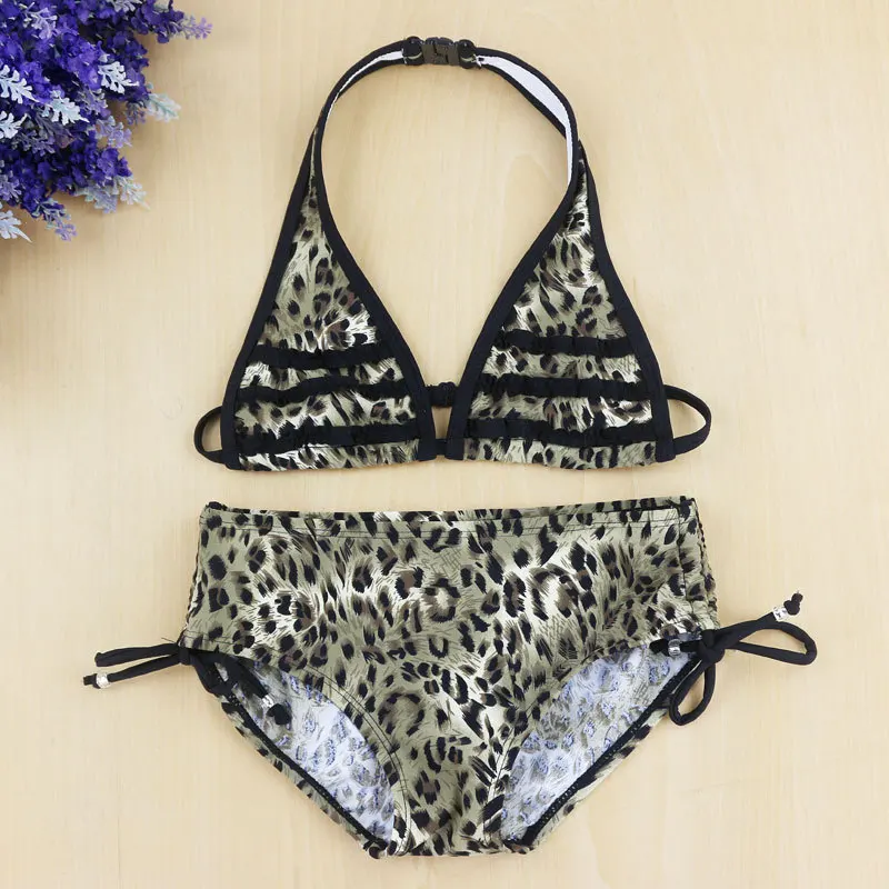 Новинка лета 2018 Раздельный купальник из двух частей для девочек облегающий