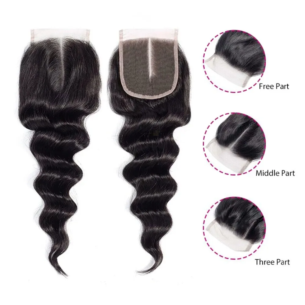 Piaoyi волосы свободные волнистые в наборе с закрытием Remy перуанские накладные