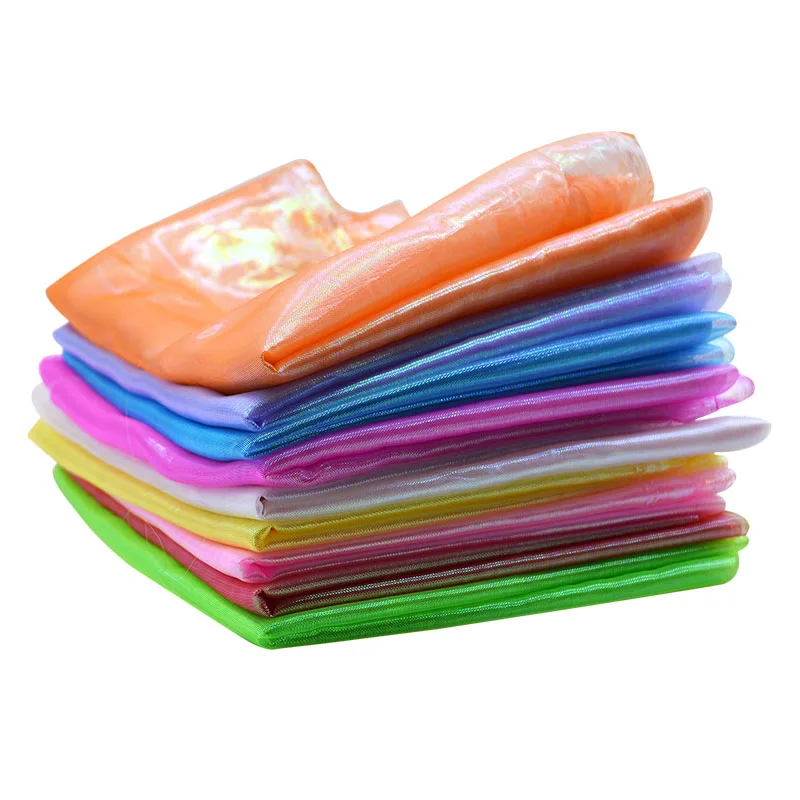 Блестящий хрустальный тюль украшение для свадебной комнаты органза Прозрачная