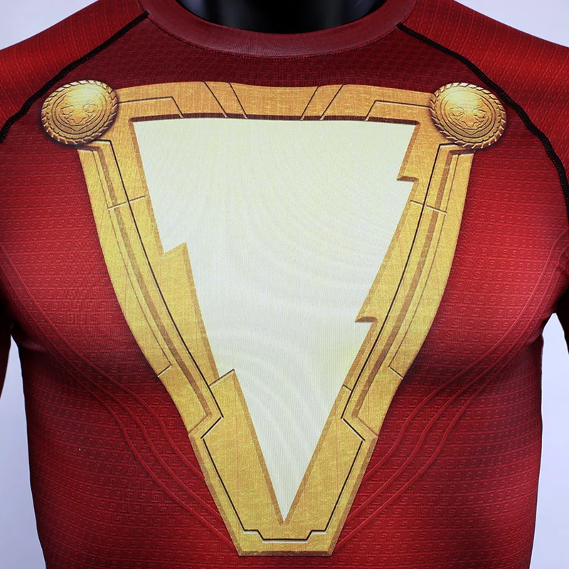 Мужские футболки с рукавом реглан Thunder Shazam компрессионные 3D принтом новинка 2019
