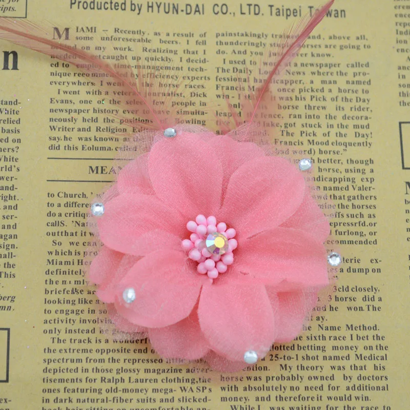 Искусственные цветы хорошее Моделирование цветок пояс с перьями бриллиантом